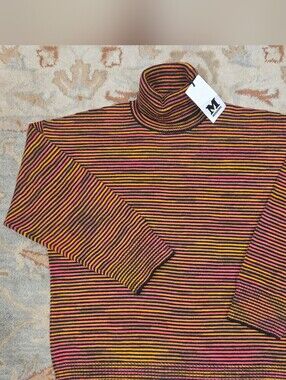 Gorgeous NWT Missoni Striped Pure Wool Turtleneck In Size M Mint
